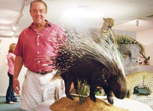 Roger Card <span class='description'>Roger Card donated a number of new animals to the Card Wildlife Center this week, including this porcupine, an ostrich, and a baboon. These cuddly creatures can be seen during the Center’s public hours: 8am to 5pm Mondays and Wednesdays through Fridays as well as 9am to 5pm Tuesdays and Saturdays.</span>