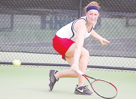 Tennis is Back: Tiffany Rheynard slices a ball during a match last season. The women’s tennis team completed the 2009-2010 season with a 12-8 record and is beginning the 2010-2011 season with high hopes of another winning season. Photo Courtesy of Ferris State Athletics Tennis is Back: Tiffany Rheynard slices a ball during a match last season. The women’s tennis team completed the 2009-2010 season with a 12-8 record and is beginning the 2010-2011 season with high hopes of another winning season. Photo Courtesy of Ferris State Athletics